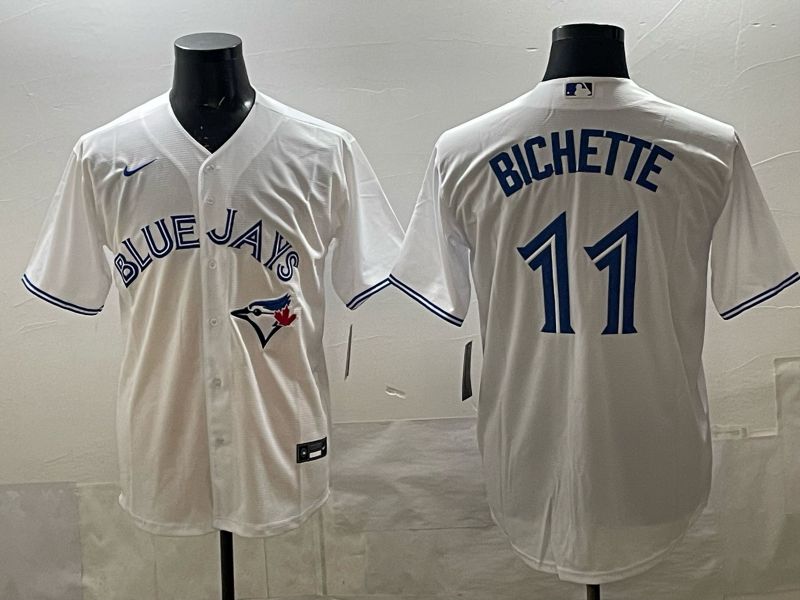 Men 2025 Toronto Blue Jays #11 Bichette White Game Nike MLB Jersey style 01